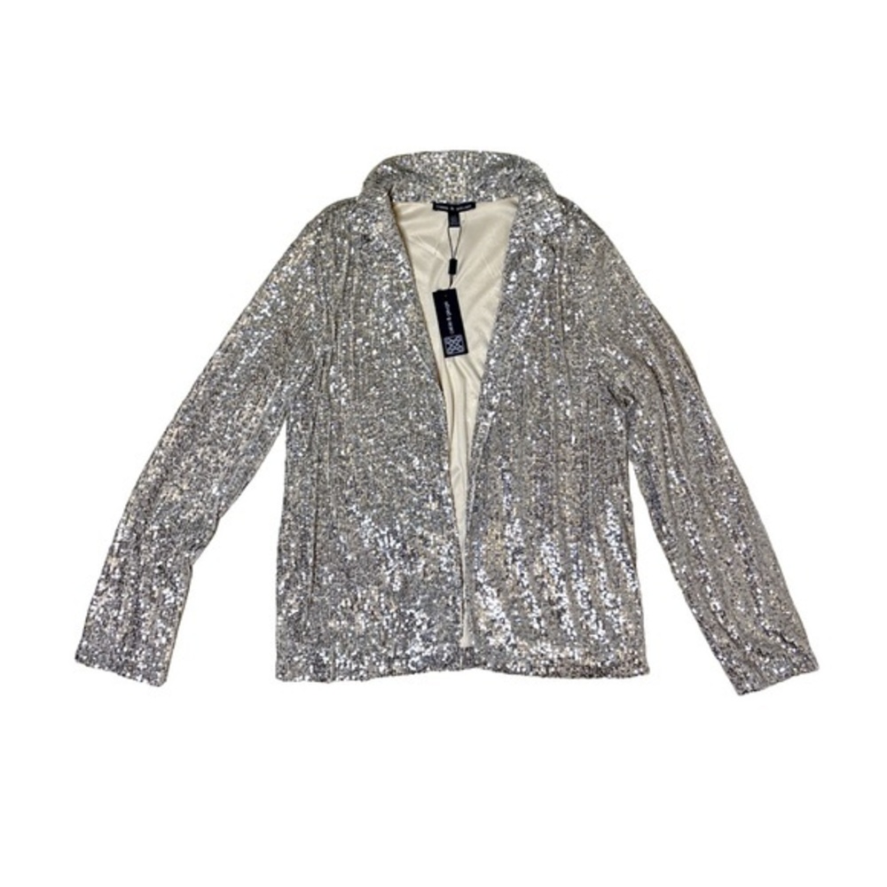 ⭐️ Cable & Gauge Silver Sequin Blazer- size Large